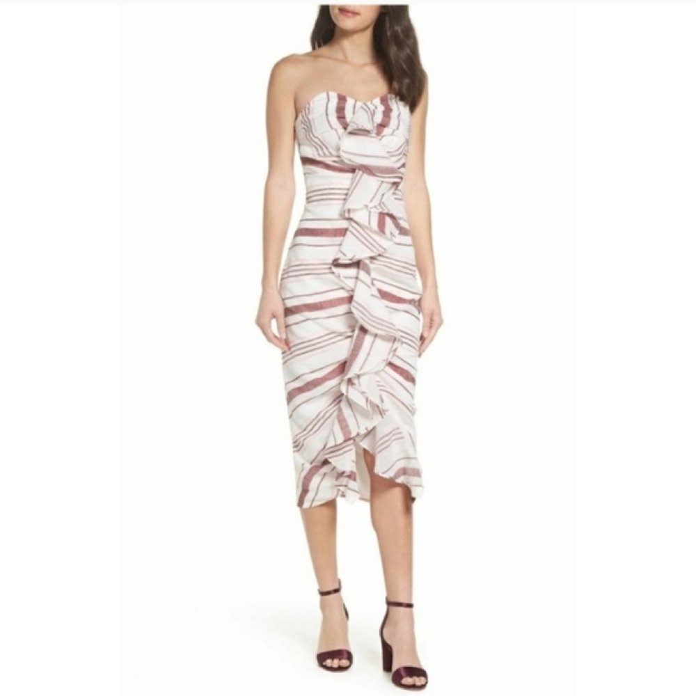 C/MEO Collective On Her Own Strapless Midi dress